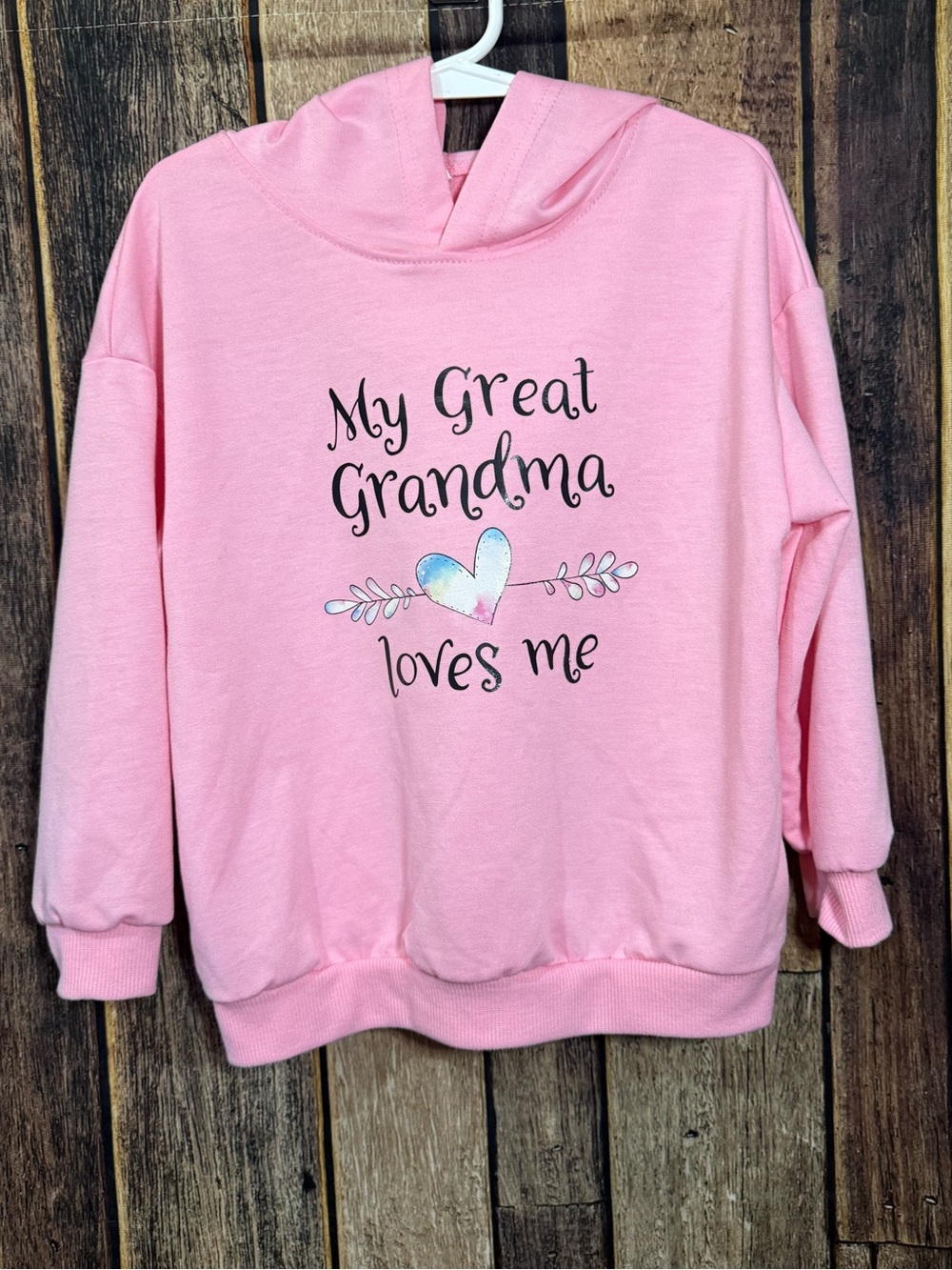 Pink "My Great Grandma Loves Me" Hoodie Sz 4/5